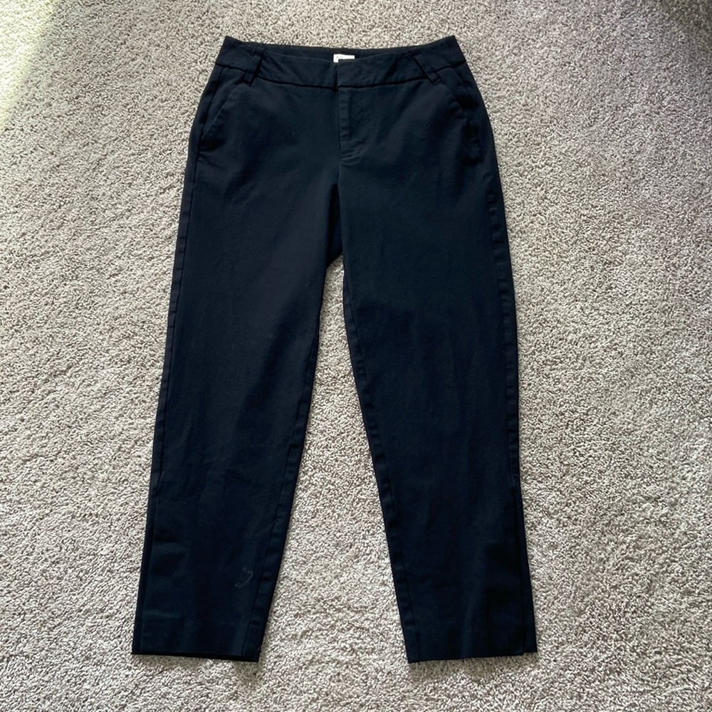 A New Day • Black Taper Leg Split Hem Trousers